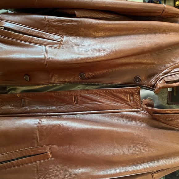 Mens' Selections AS Warm Brown Leather Jacket XXL - Picture 7 of 13